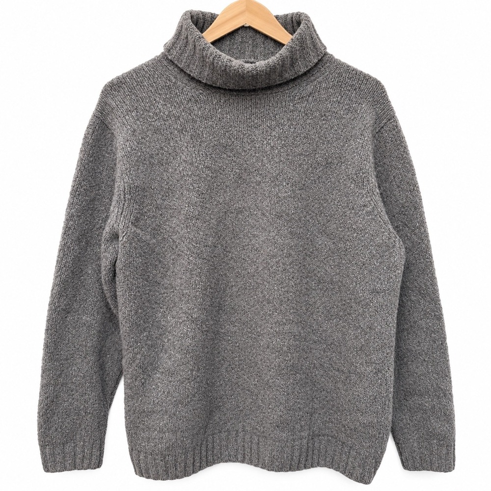 Zanone Italy Mens Size 52 IT Gray Wool Cashmere Turtleneck Sweater Large